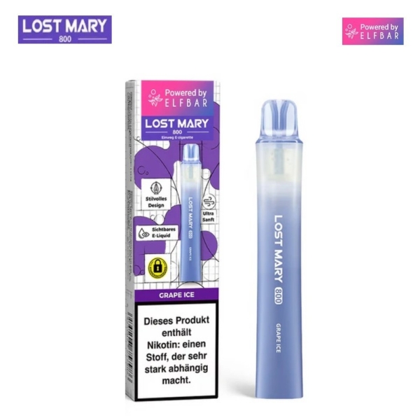 Lost Mary 800 - Grape Ice -  Einweg E-Zigarette 20mg
